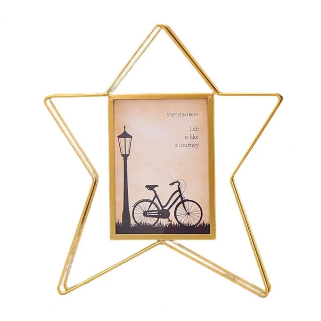 Penny Wise® | Trending Slim Gold Metal Photo Frame | Wall & Table | Durable & Tarnish Resistant Gold | Eco Friendly Metal | Classy Looking Desk Accessory | Home & Office Decor | Single Piece (Star)