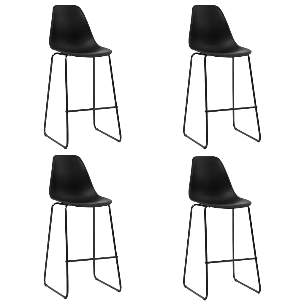 Ensemble de meubles de cuisine et de salle à manger 5 pièces en plastique noir