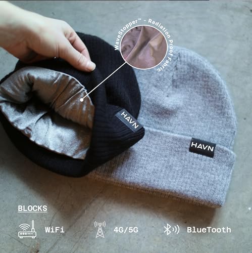 Image of Lambs HAVN EMF-Proof Beanie - WaveStopper Silver - EMF Protection Blocks 99% of Radiation - Faraday Hat