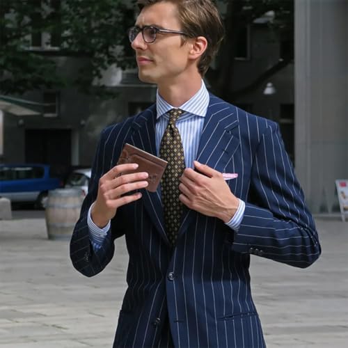 pundarika Genuine Leather Wallets For Men Billfold With RFID Shielding Minimalist Credit Card Holder Slim Money Clip Card Wallet For Men&Women-Brown2