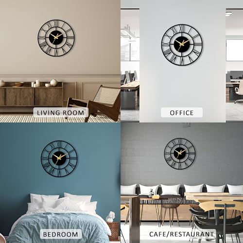Image of Auromin Luxury Decorative Metal Wall Clock for Bedroom | Designer Big Size Wall Watches for Living Room, Dinning Room, Kitchen, Office | Aesthetic Unique WallClocks for Decoration