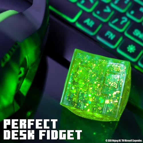 Image of Minecraft SLIMYGLOOP Gelli Gels Creeper, Green Slow-Flow Glitter Squishy Sensory Toy, Squeeze Stress Toy for Kids & Teens, Satisfying Sugar Squish Fidget