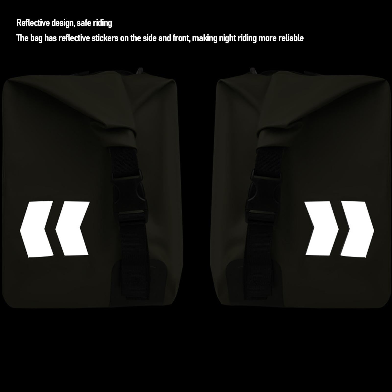 Drfeify Motorrad-Satteltaschen, wasserdichte PVC-Motorrad-Gepäcktasche, 30 L auf Jeder Seite, Abnehmbare Rahmenhalterung mit Rolldeckel und Formbeständigkeit für Pendler, Tourenfahrer