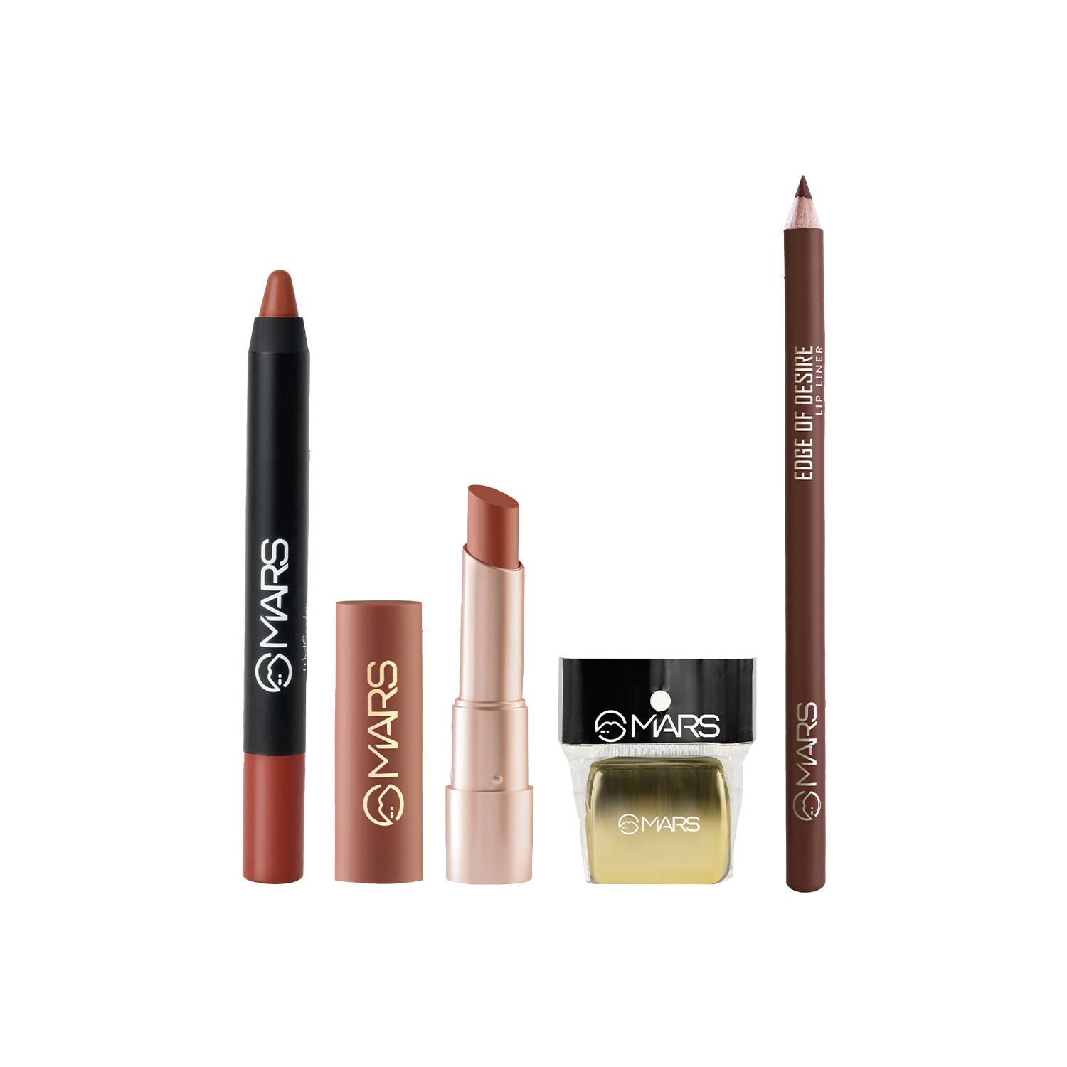 MARS Lip Luxe Kit (10-Girl Power + 12-Khoobsurat Kuchipudi + 14-Relentless + 2in1 Sharpener)-image-29