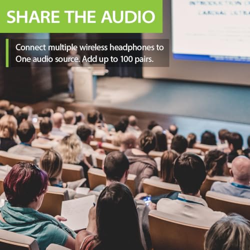 Avantree WSHT-5049 Quartet - 4 Wireless Headphones & 1 Transmitter For Multiple Group Listening Scalable To 100 With No Lip-Sync Delays For Tv Watching, Silent Discos thumb #1