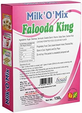 MILK'O'MIX Falooda King Rose Flavored Milk Powder – 150 GM Pack of 1