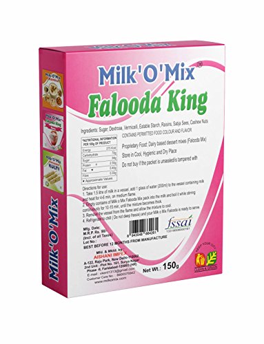 MILK'O'MIX Falooda King Rose Flavored Milk Powder – 150 GM Pack of 1