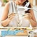 TOMSOO Dimmable Magnifying Glass Desk Lamp - 2 in 1 Bright Lighted Magnifier with Stand & Clamp - Adjustable Gooseneck LED Light for Reading, Craft, Hobby, Sewing, Painting, Puzzle, Close Work, 2.25X