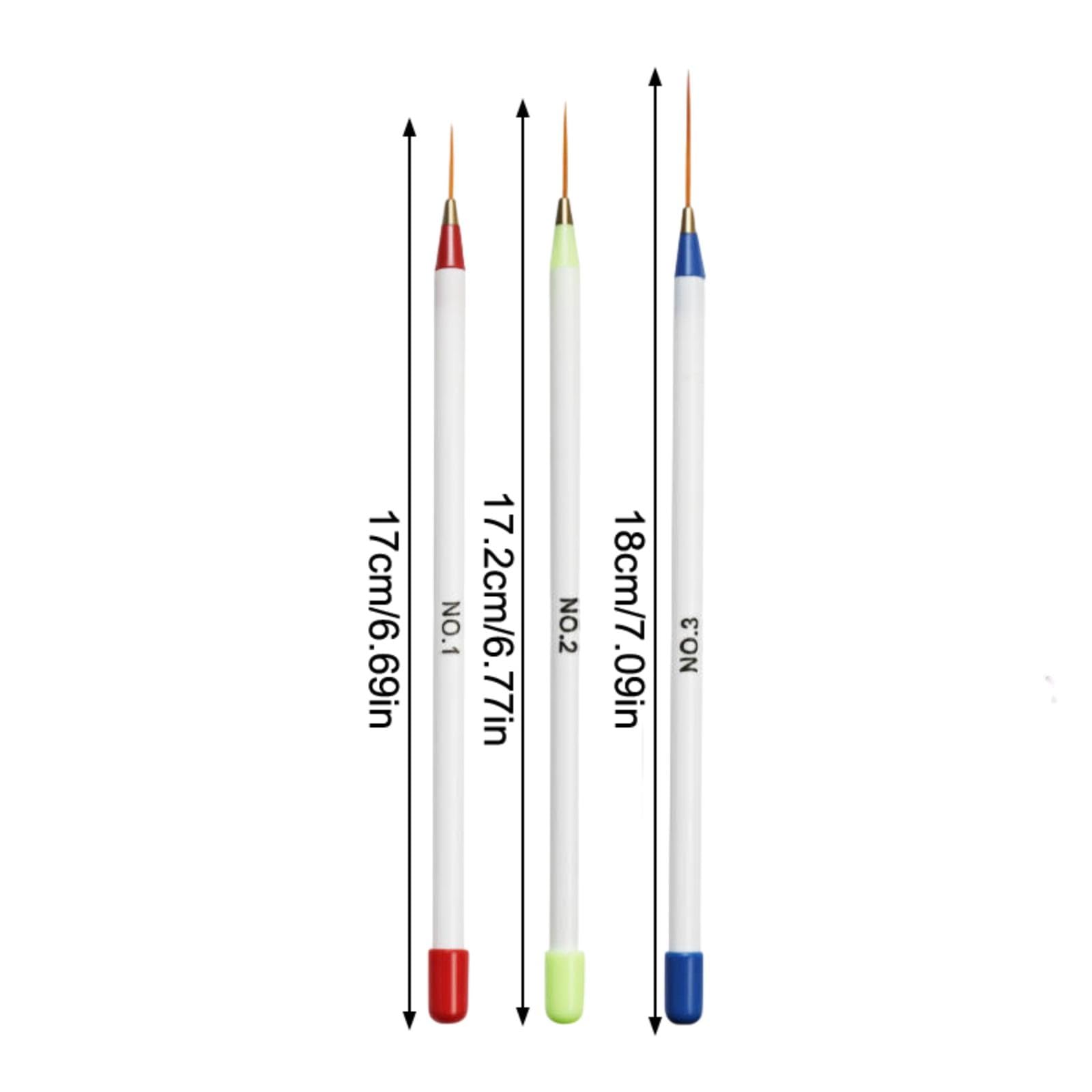 Nagelpinsel-Stift 3 teile/satz Nagelkunst-Liner-Bürsten-Set, längliche Streifen zeichnung, profession elle UV-Gel-Nägel Kunst-Mal stift, Maniküre-Werkzeug