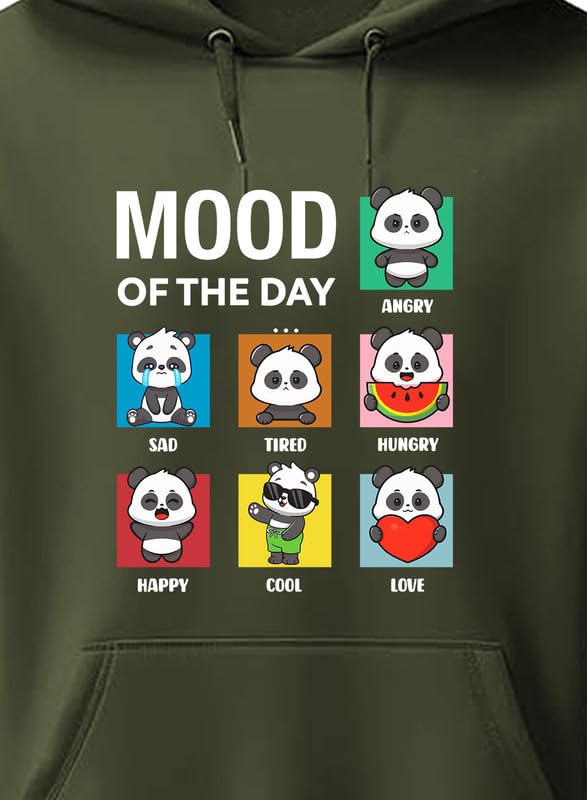 Image of XENOVAURBAN Hoodies | Unisex Hoodie Sweatshirt Panda Printed MOOD1 - PAR