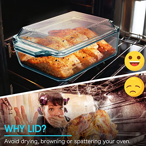 Mini-1 Qt Rectangular Glass Casserole Dish With Glass Lid, (Single Serving) Glass Bakeware With Lid Glass Microwave Casserole Dish Lidded Small Casserole Dish #TOP7