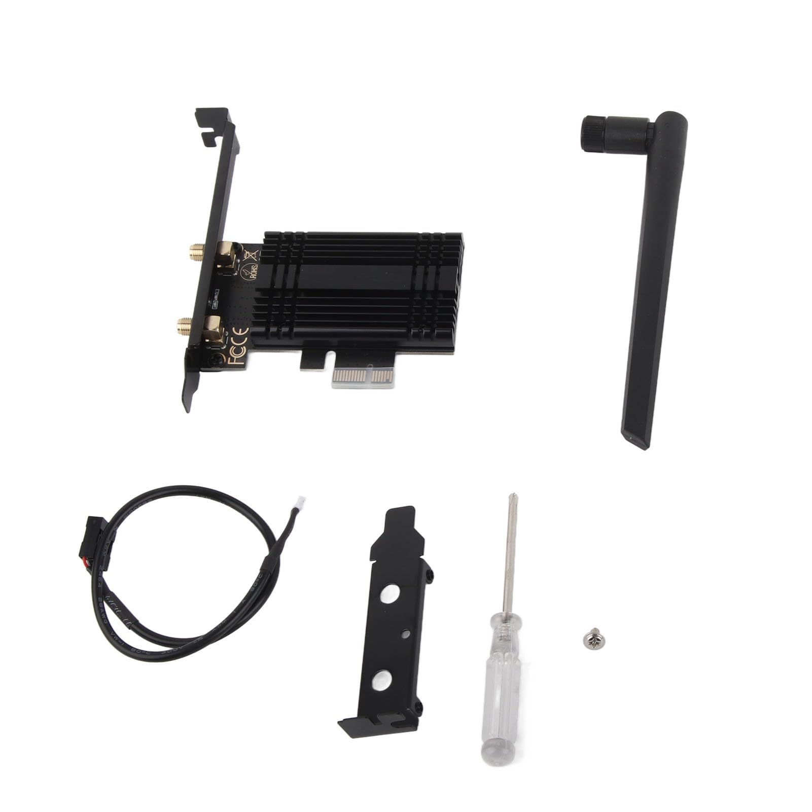Scheda WiFi Pcie WiFi 6e AX210, Adattatore di Rete Wireless BT 5.3 6Ghz 5.8Ghz 2.4Ghz con Dissipatore di Calore 2 Antenna, Schede LAN Wireless per PC Desktop Windows 10/11