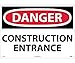 DANGER, CONSTRUCTION ENTRANCE, 20X28, RIGID PLASTIC (2 Pack)