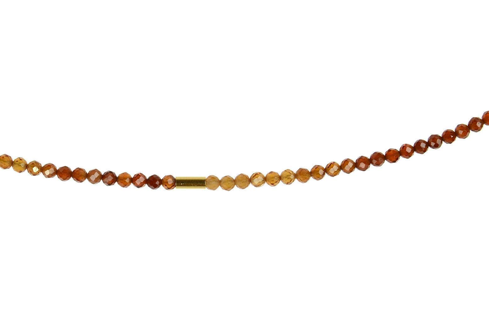 Hessonit Kette - zarte Granat Halskette - 925 Silber vergoldet