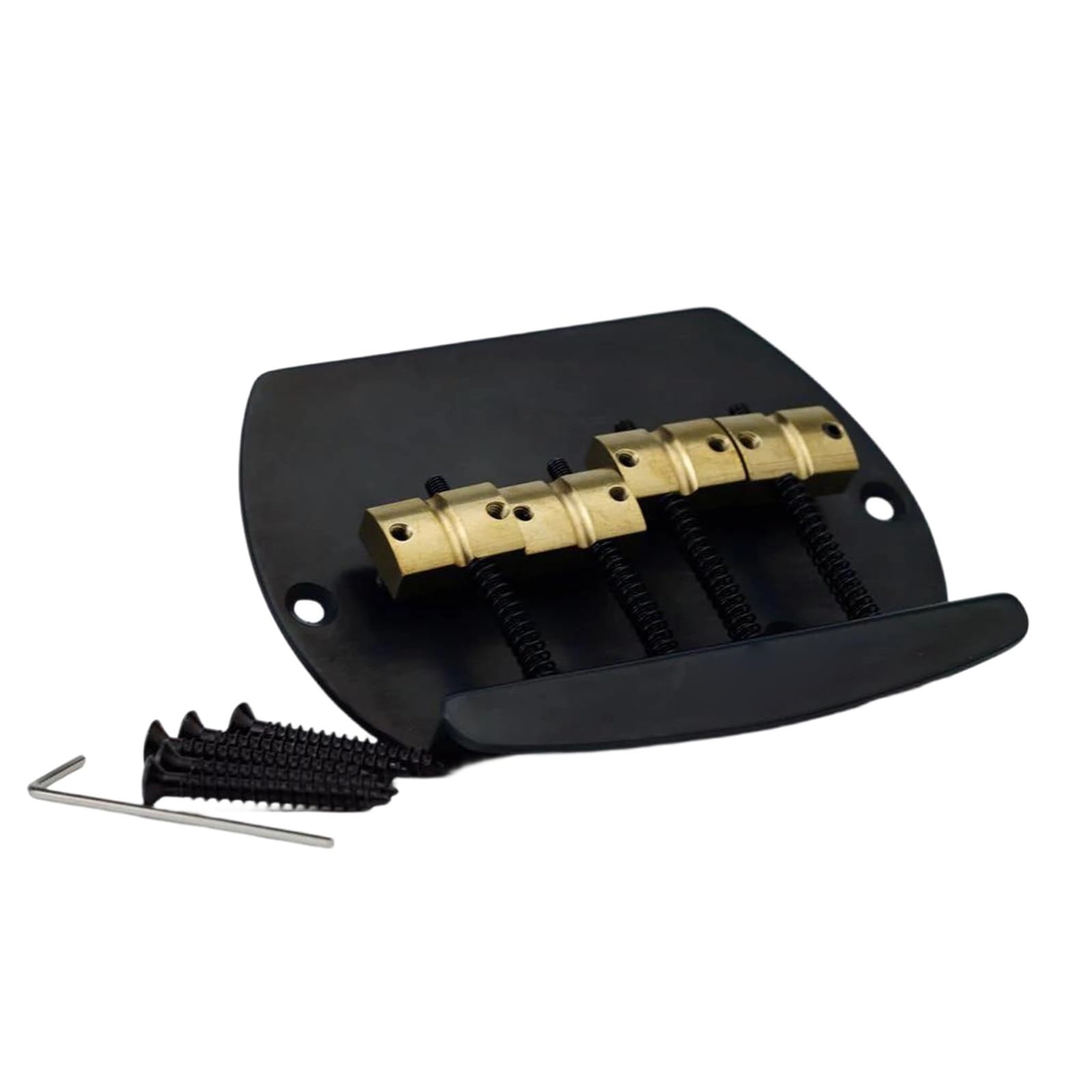 Mostek Gitarowy Mostek Basowy 4/5 Strunowy Z Mosiężnymi Siodełkami Standardowe Części Zamienne(4 String BK)