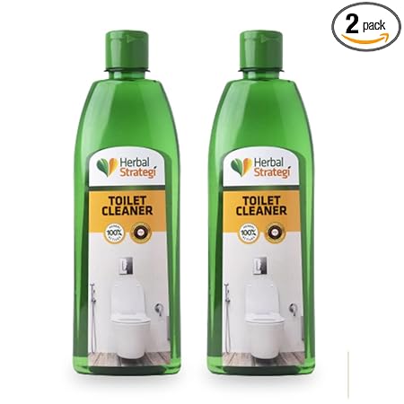 Herbal Strategi  Just Mop Toilet Cleaner | 100% Herbal | Anti-Bacterial & Removes Hard-water Stains| Made with Fragrant Lemon Oils | Eco-friendly & Biodegradable | Skin Safe, Baby Safe & Pet-Friendly | 500mL | Pack Of 2