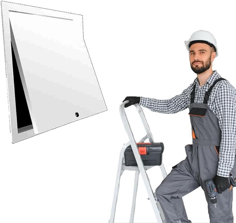 LZMZMQ Aluminum Access Panel for Drywall & Ceiling, Customizable Decorative Service Shaft Door Panel with 4 Screw Hole, Sturdy HVAC Service Door for Wiring Cables Cords(25x15cm/9.8x5.9)