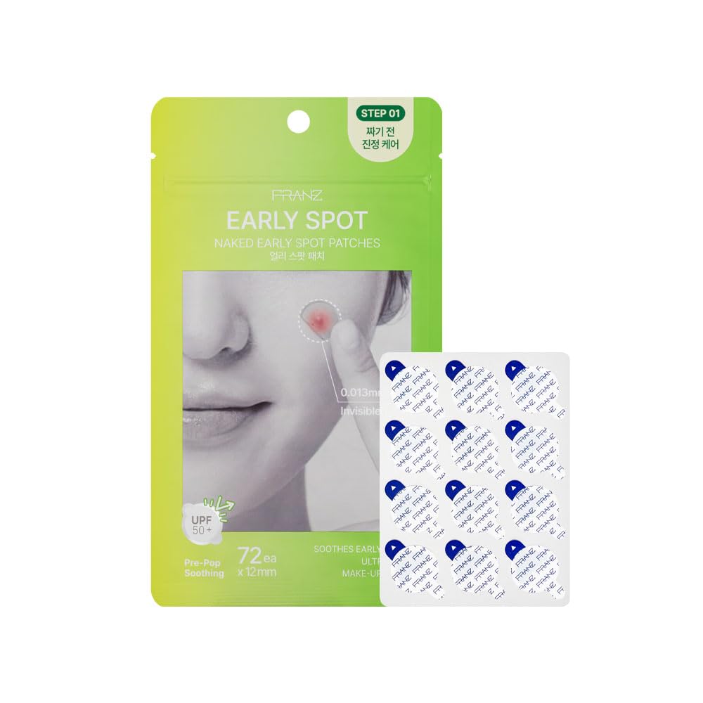 FRANZ Early Spot Pimple Patch – Ultra-Thin, Breathable Cover for Initial Blemishes with Cica, Tea Tree & Bee Venom | Makeup-Ready Invisible Dots (72