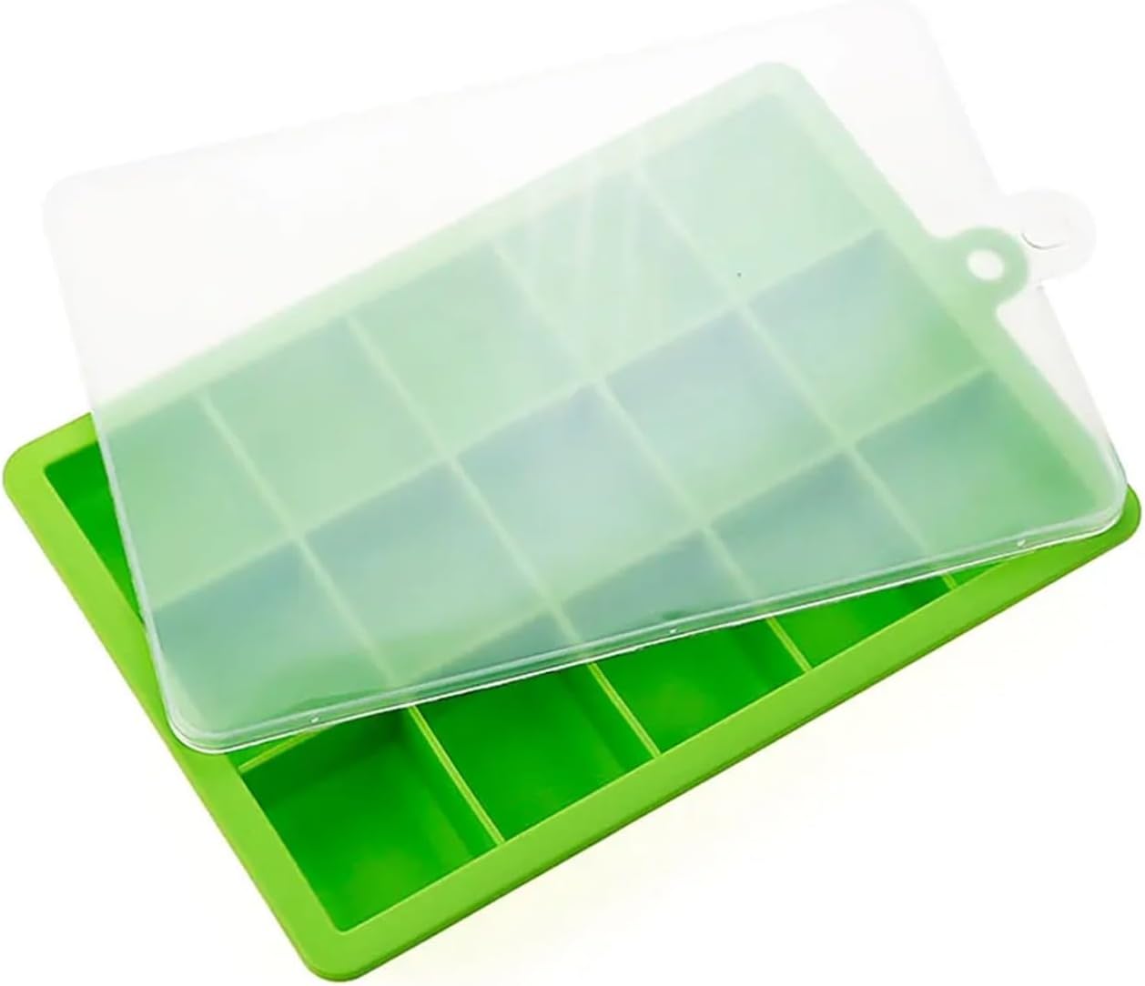 シリコンワールド シリコン製アイスキューブモールド 15/24グリッド スクエア 蓋付き トレイ アイスクリーム 冷たい飲み物 ウイ
