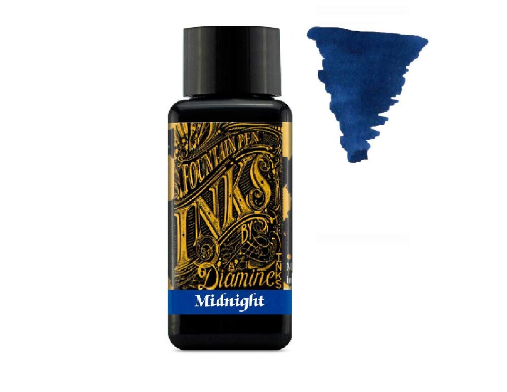 Atrament do piór wiecznych Diamine 30 ml - Zestaw kolorów - 6 x butelek - Writers Blood, Sepia, Imperial Purple, Midnight, Hope Pink, Ultra Green