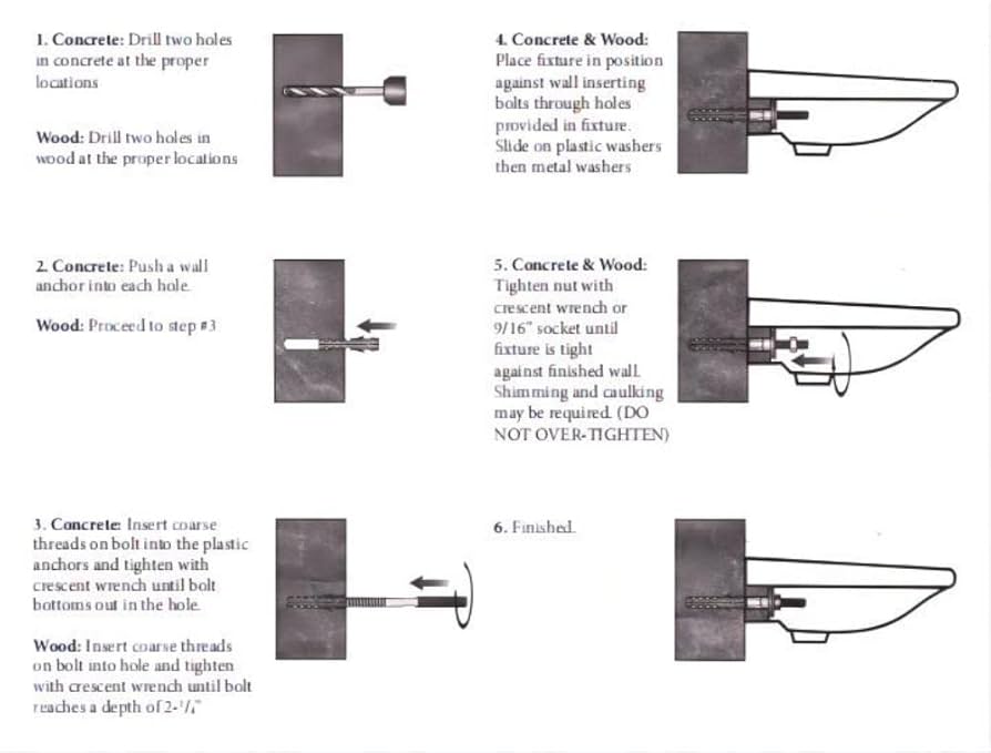 Wall Mounted Basin Fixing Kit 120mm Screws Plug Washer Bathroom Sink Fitting | UK
