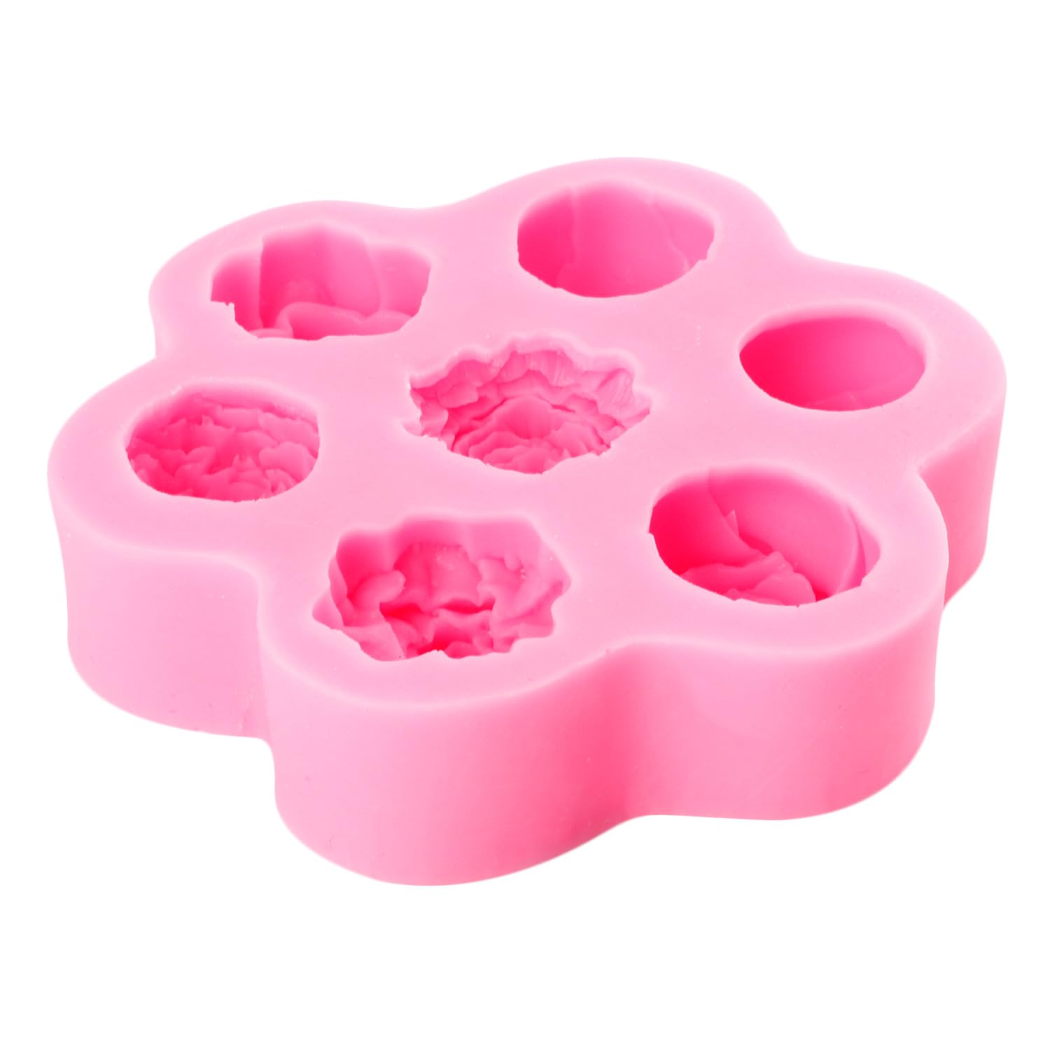 ZiXiang Moldes de silicona con diseño de rosas y flores de peonía, fondant, chocolate, para decoración de pasteles, cupcakes, pasta de goma, caramelo, arcilla polimérica, juego de 1