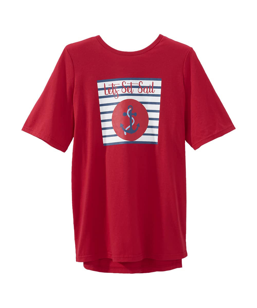 Women’s Open-Back Adaptive No-Peek Graphic-Tee