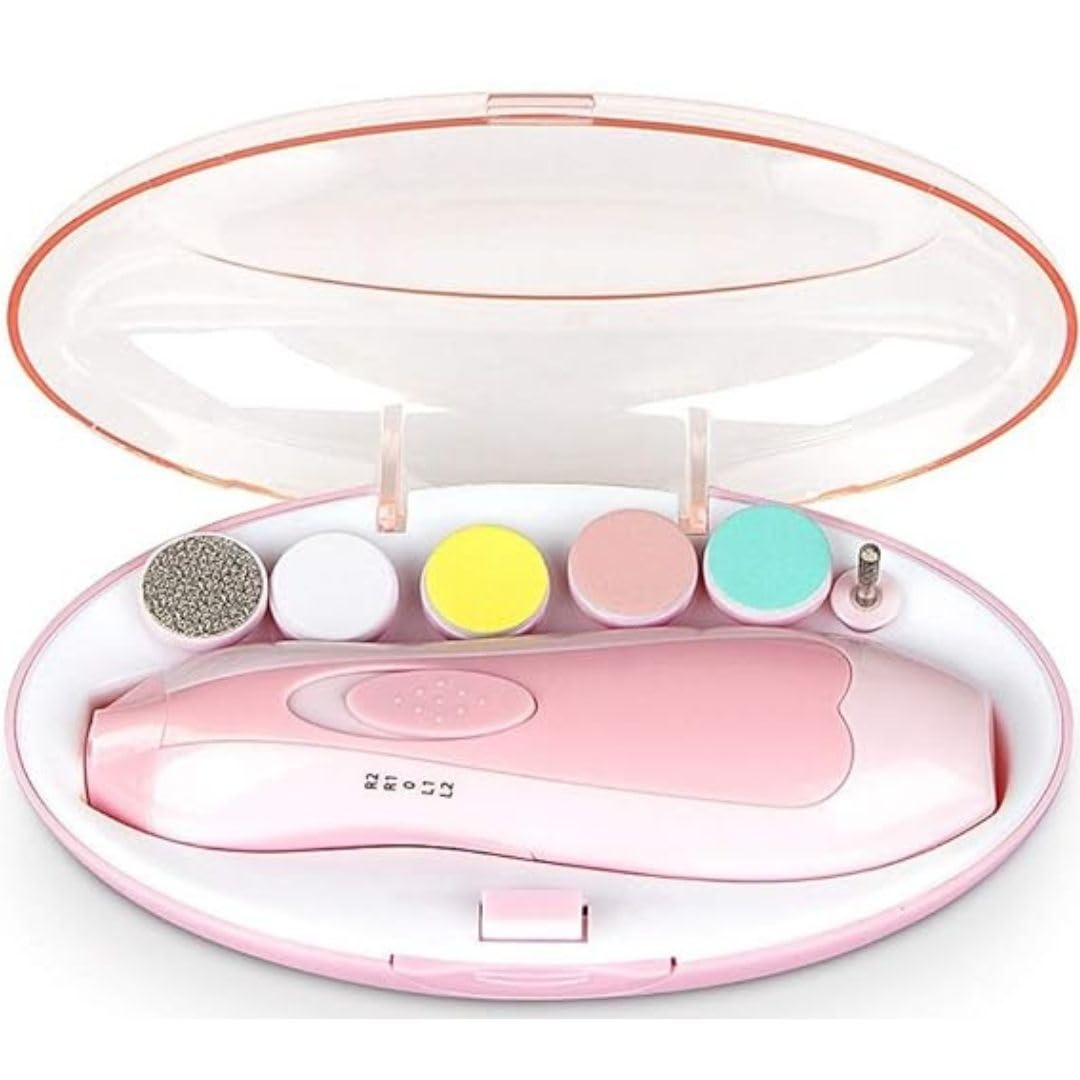 Baby Nail Trimmer Electric, Safe Baby Nail File, Baby Nail Clippers with Light and 6 Grinding Pads for Newborn Infant Toddler or Adults Toes and Fingernails, Kids Nail Care (Multicolour) Pack of 1-image-48
