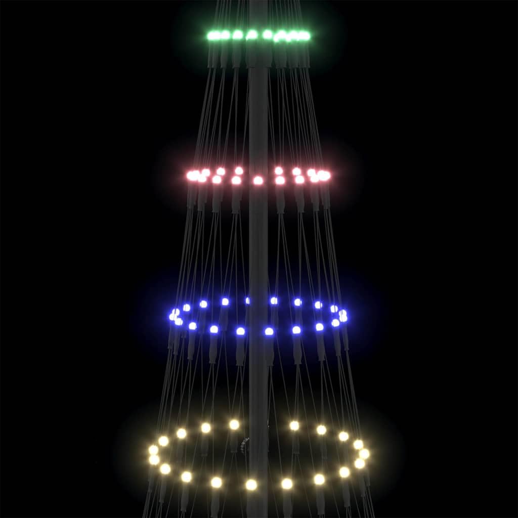 Choinka LED wielokolorowa, 71 x 71 x 184,5 cm, metalowa, ze stojakiem, 8 trybów świecenia, do użytku wewnątrz i na zewnątrz