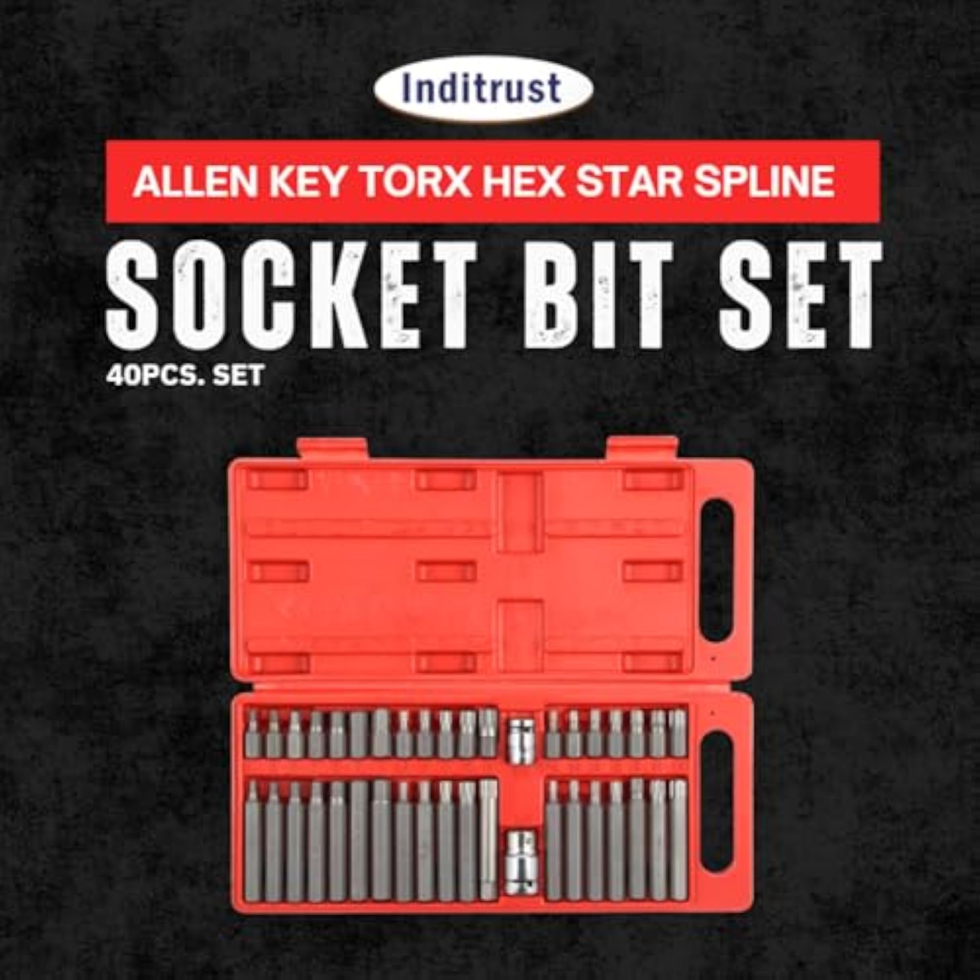 40pc Torx Set, Star Spline Hex Allen Key Socket Bits