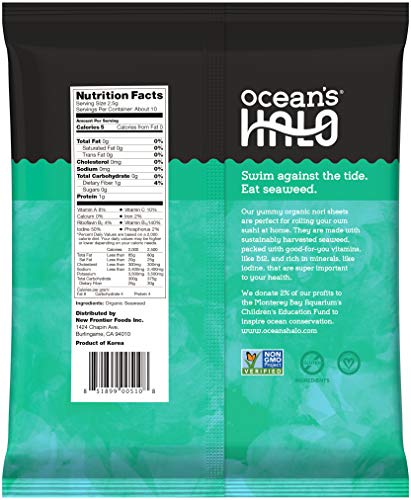 Oceans Halo Sushi Nori Full Sheets 1Oz #TOP1
