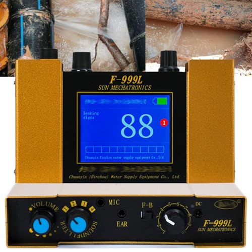HENGCMM Detector Profesional de Fugas de Agua subterránea - Detector de tuberias de Agua Sensor de geófono de Fugas de Agua, Sensor de Fugas de Agua preciso y confiable para tuberías