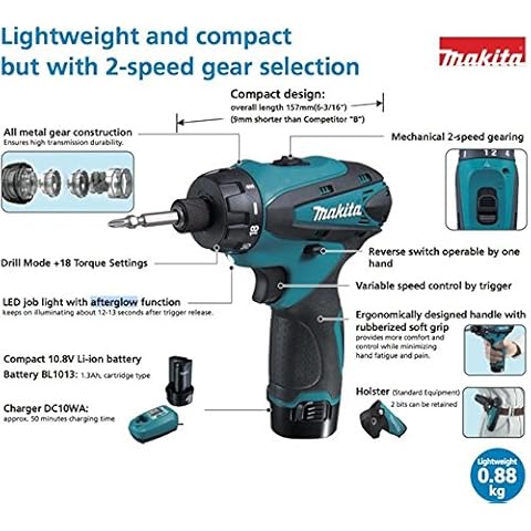 Makita DF030DWE Akkuschrauber 10,8 V im Set – Bild 5