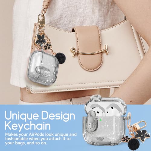 Image of for AirPods 4 Case 2024 with Safety Lock,Glitter Black