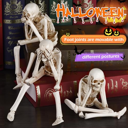 Figuras decorativas esqueleto Halloween 3 piezas miniatura 5