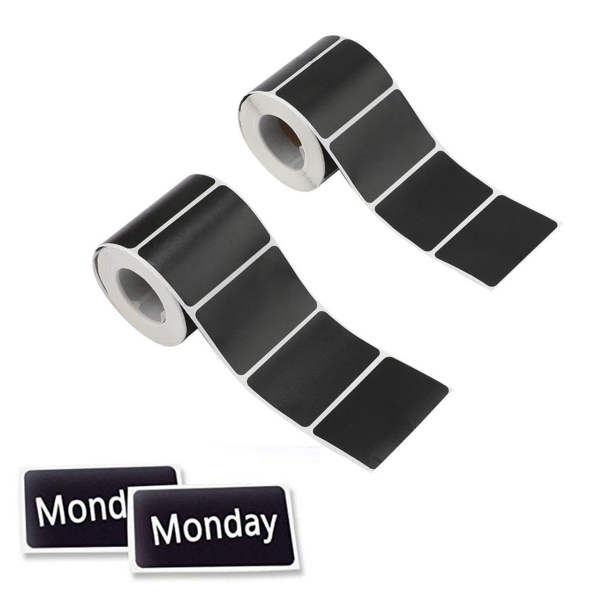 Amazon | 黒板ラベル 防水 粘着 シール 無地 2巻(600枚)セット 黒板 黒