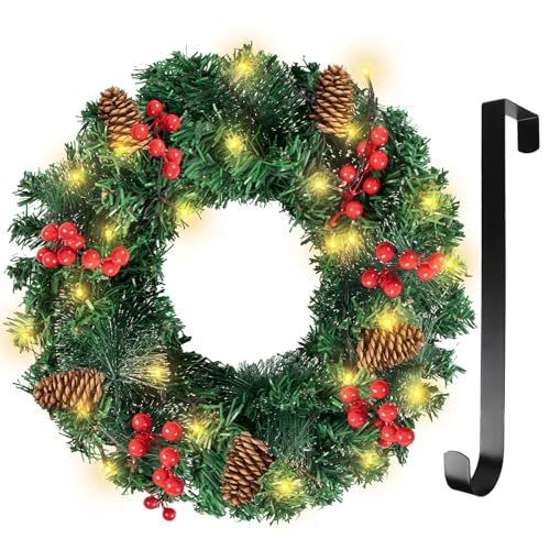 Weihnachtskranz 16in Adventskranz Künstlich Weihnachten Türkranz mit...