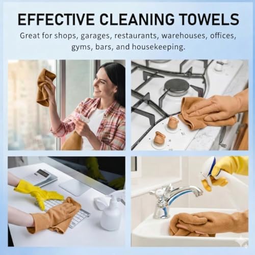 Image of Showstopper Microfiber Cleaning Cloth Roll, Reusable Tear Away Microfiber Towels,Washable, Ultra Absorbent, Rags Cleaning, Dishcloths, Cleaning Cloth for Car, Home or Kitchen. (Brown, 25cm X 25cm)