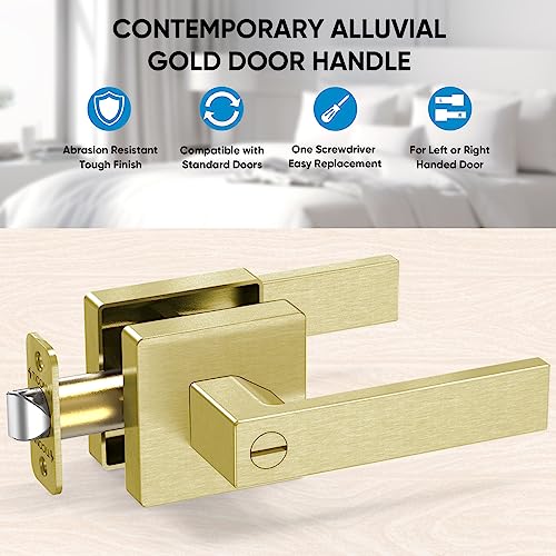 Ticonn Door Handle Heavy Duty, Reversible Square Door Lever For Bedroom, Bathroom And Rooms  thumb #8