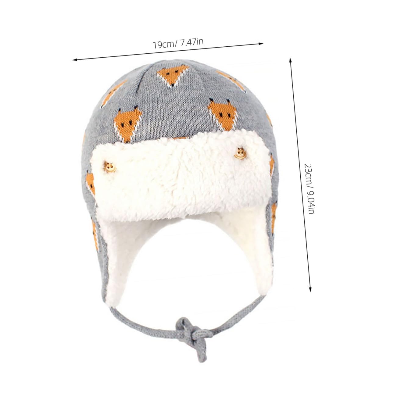 BESTYASH Gorro De Esquiar Sombreros De Niño Gorro Caliente Sombreros De Chicas Cálido con Motivo De Gorra De Invierno para Niños Sombrero De Trampero para Niños Algodón Grey