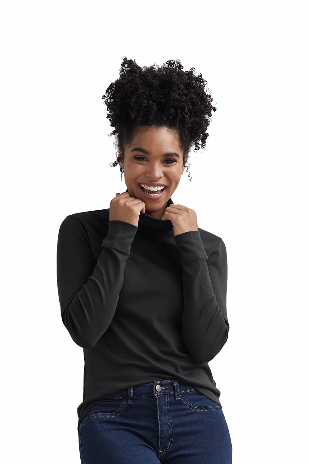 Fair Indigo Womens Organic All-Cotton Luxe Turtleneck