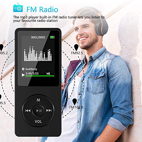 MP3 Player, MP3 Music Player,Build-in Speaker, Portable HiFi Music Player for Kids, with 1.8" Screen, Expandable up to 128GB, Ultra Slim Mp4 Mp3 Audio Players with FM Radio,Voice Recorder, Video