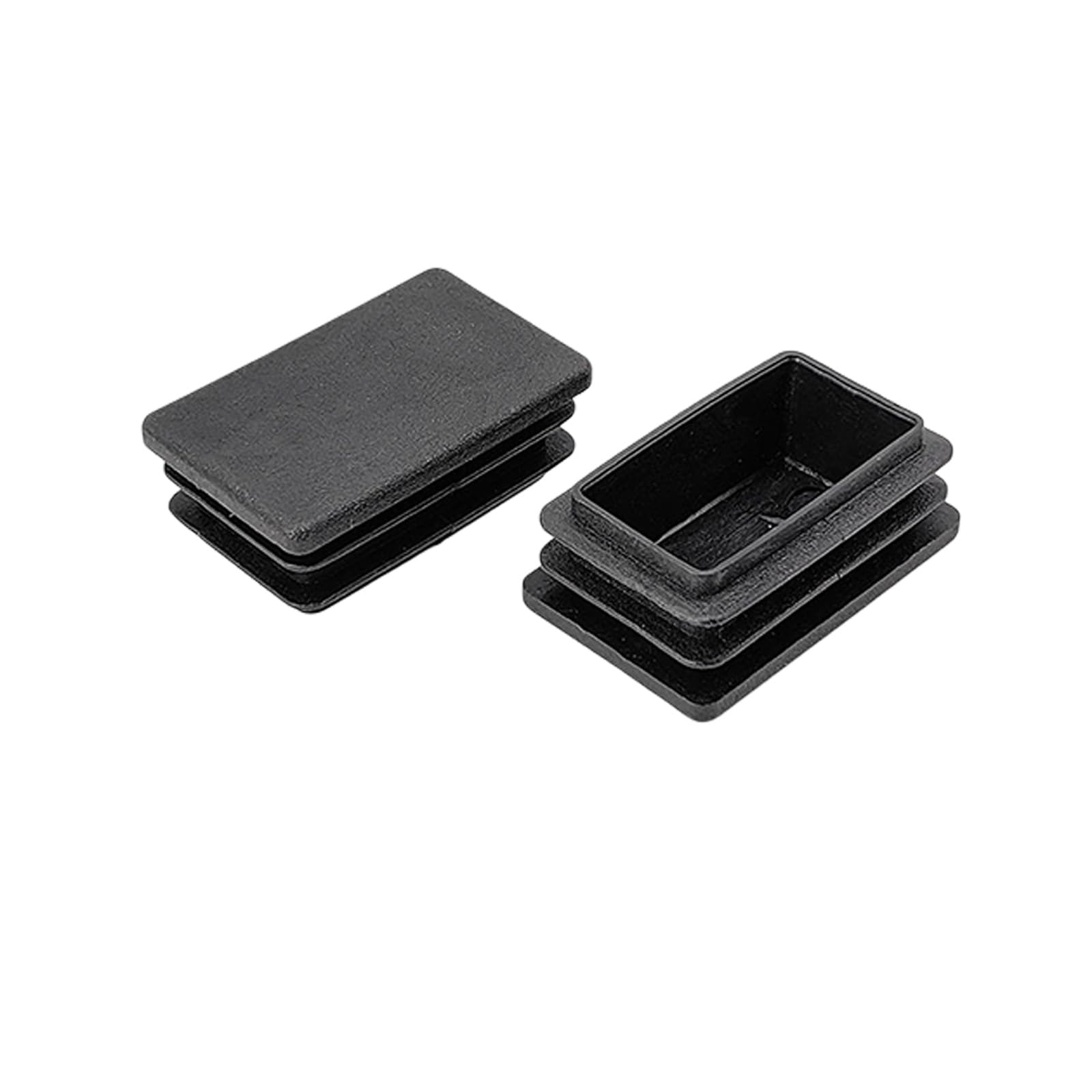 12Pcs Plugs Pipe Tube Cap Black Rectangle Blanking End Caps Insert Blanking Stopper Tubing End Cap