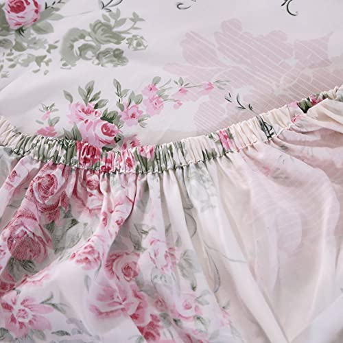 Fadfay Floral Bed Sheets 4Pcs Twin Xl 100% Cotton Deep Pocket Fitted Sheet Sets Lightweight Soft Rose Bed Sheets For Girls All-Season Use #TOP5