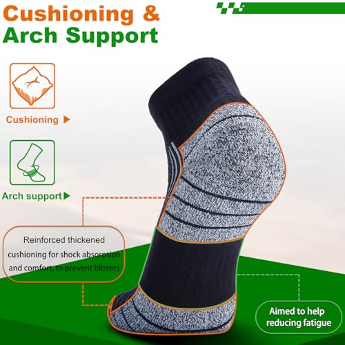 Wool Compression Ankle Socks - Cozy Cushioned Hiking Running for Men Women - Thick Warm Durable4