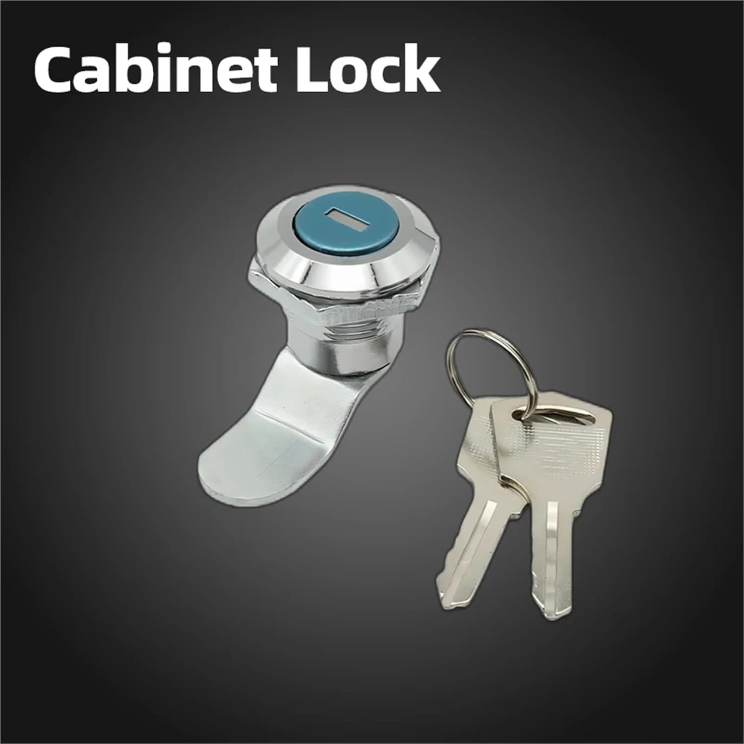 Circular Cabinet Door Lock Black and White Rotating Tongue Cylindrical Control Distribution Box 1Pcs(MS407c Black)