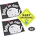 3pcs - Baby in Car Sticker Decal Sign for Car Safety Waving Sticker (Boys2+Square1)