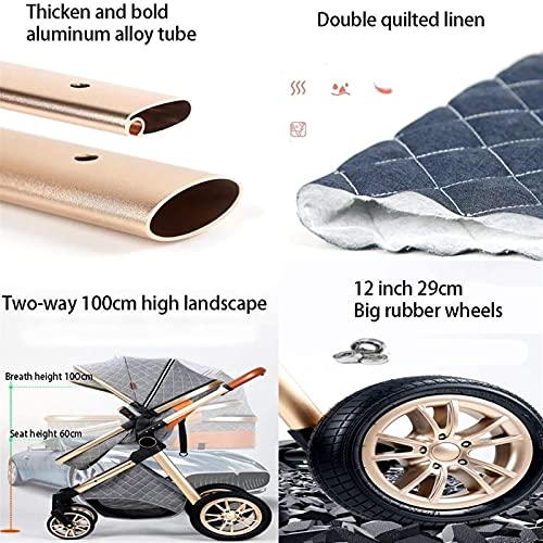 sportieve kinderwagen voor kinderen Pasgeboren koets kinderwagen 3 in 1 opvouwbare kinderwagen reissysteem, luxe… - Afbeelding 7