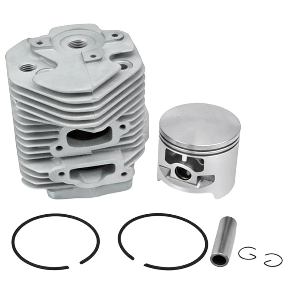 FUBESK Kit de cilindro y pistón de 52 mm 051 Ts510 Ts760 para sustituye a 1111-020-1200 piezas de motor de metal, reparación de cortacésped, bobina de arranque de retroceso plateado