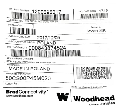 1200695017 Cable CIRC 12POS FEM to Wire 6.56', 80CS00P45M020